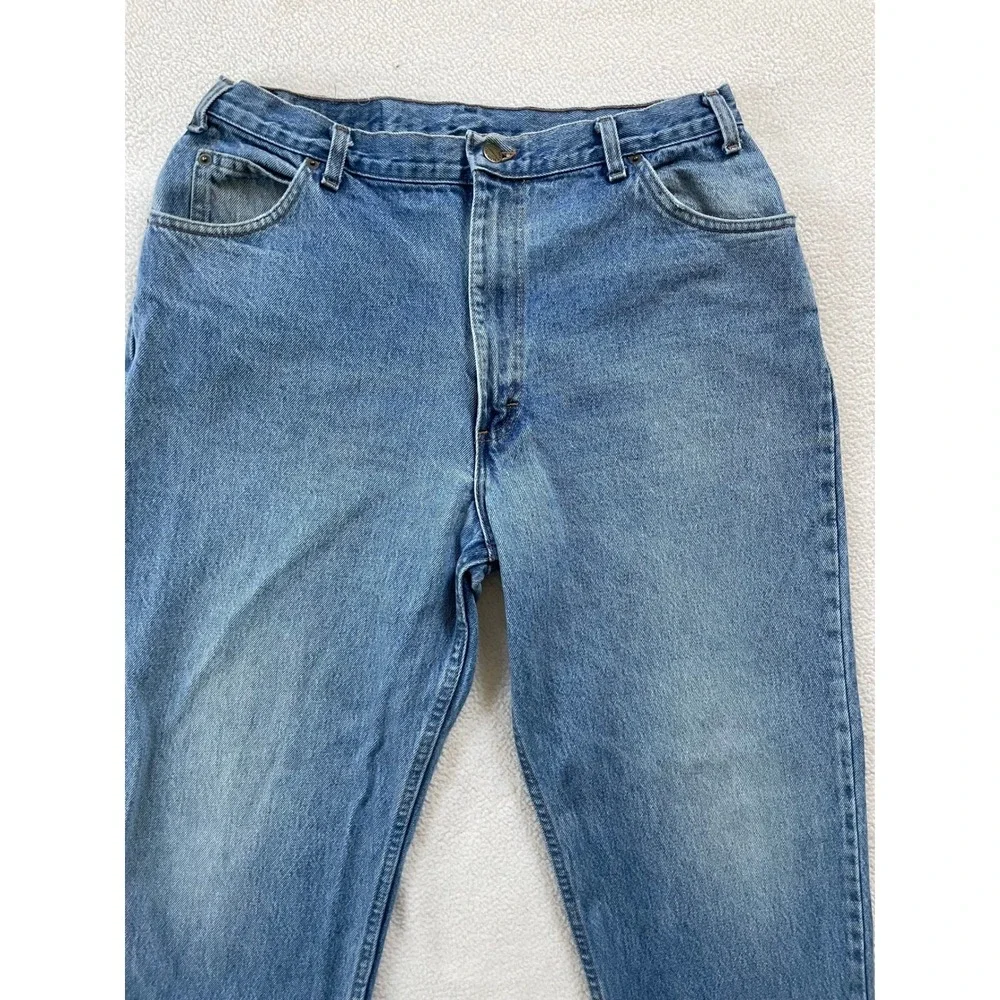 Vintage Made In USA Blue Sky Denim Co Mens 36x32 (33x30) Jeans 100% Cotton Rigid